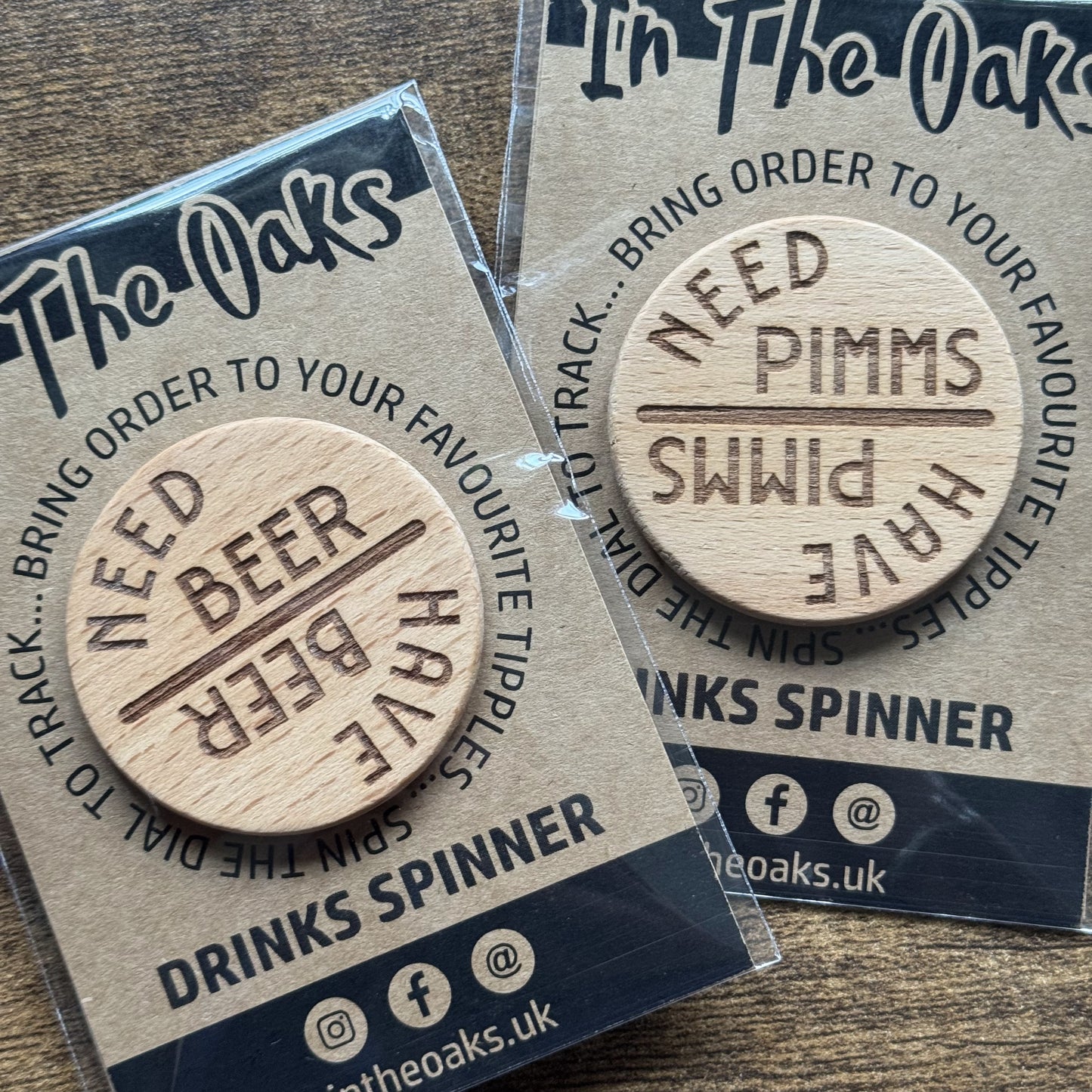 Pimms and Beer Drink Tipple Spinner displayed in gift packaging – novelty bar accessory