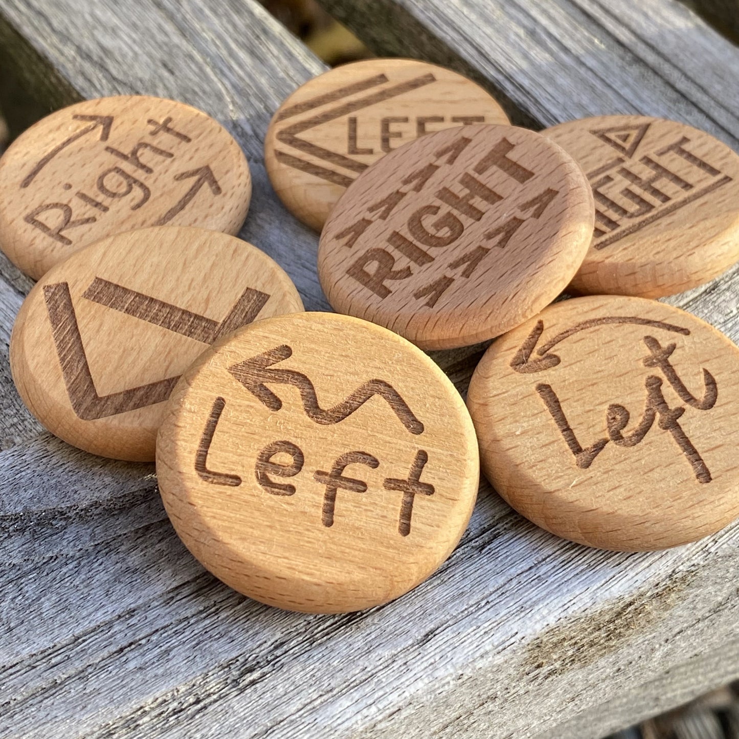 Penny Hike Coin full set displayed on a rustic wooden bench, ready for a day of spontaneous exploring