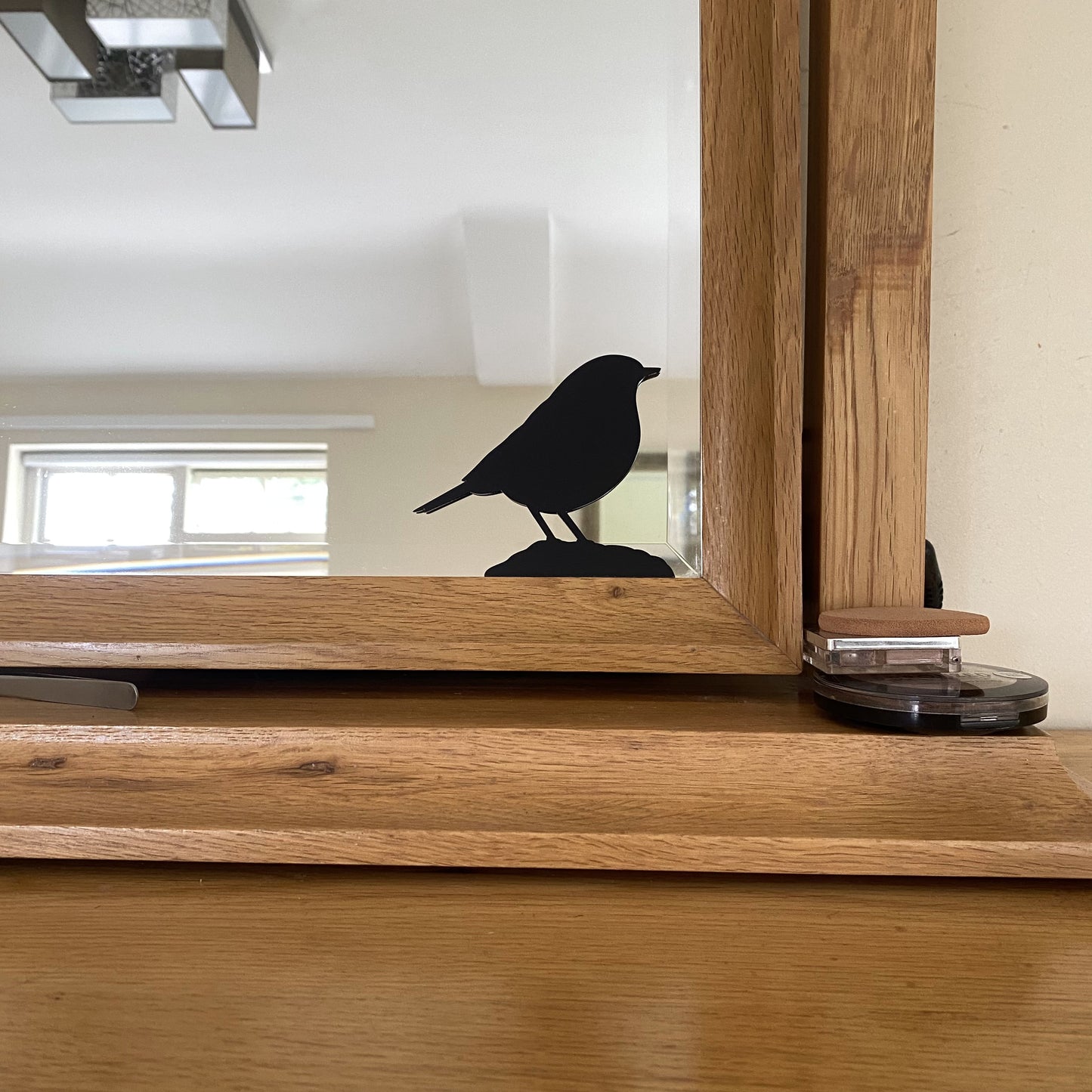 British robin silhouette garden ornament in modern design