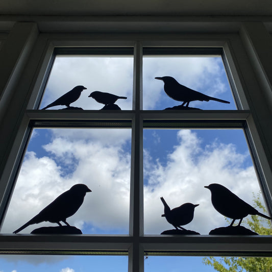 Contemporary British bird Silhouette art sculptures for home and garden, featuring six iconic species