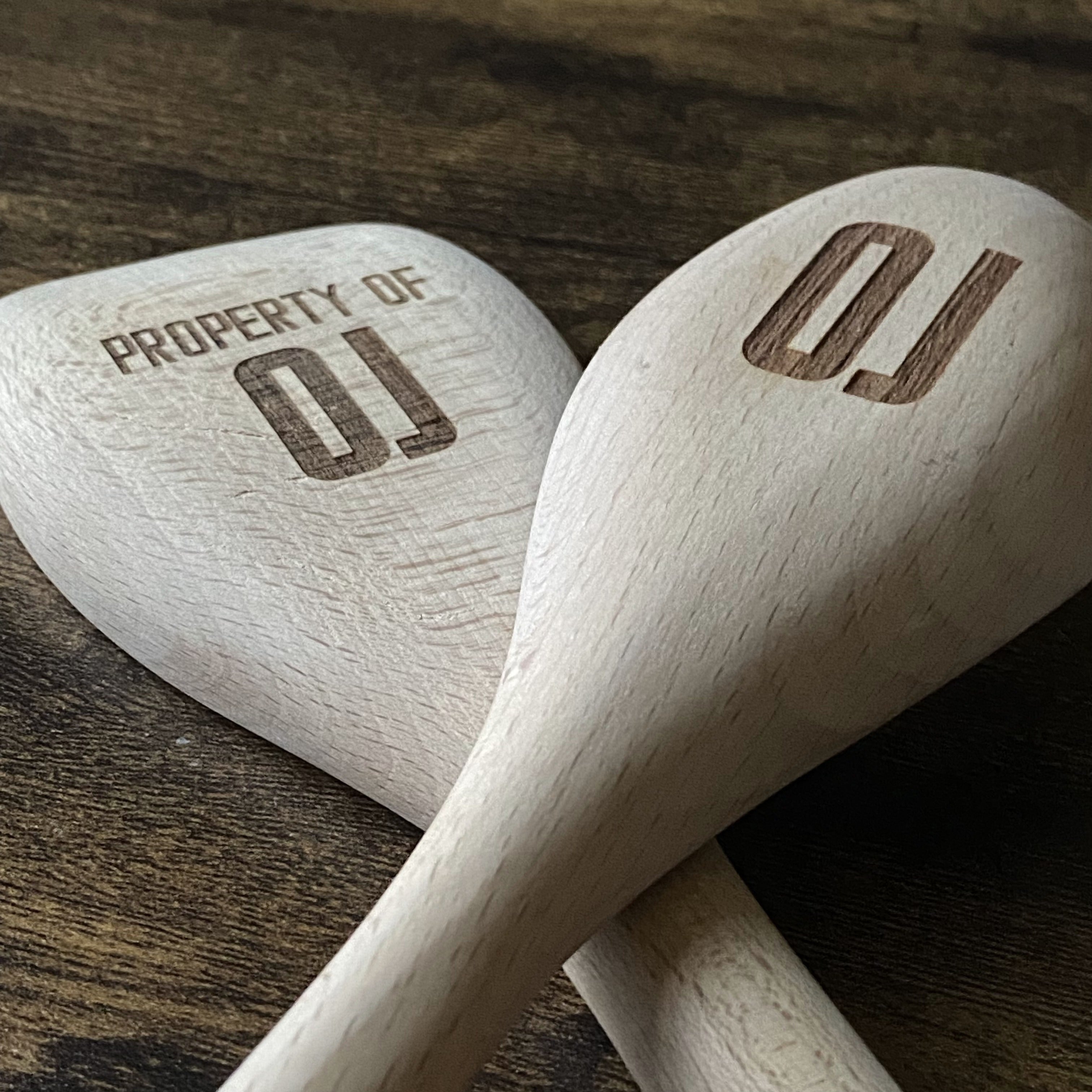 Personalised engraved wooden baking spoon – custom kitchen gift with bespoke name or message