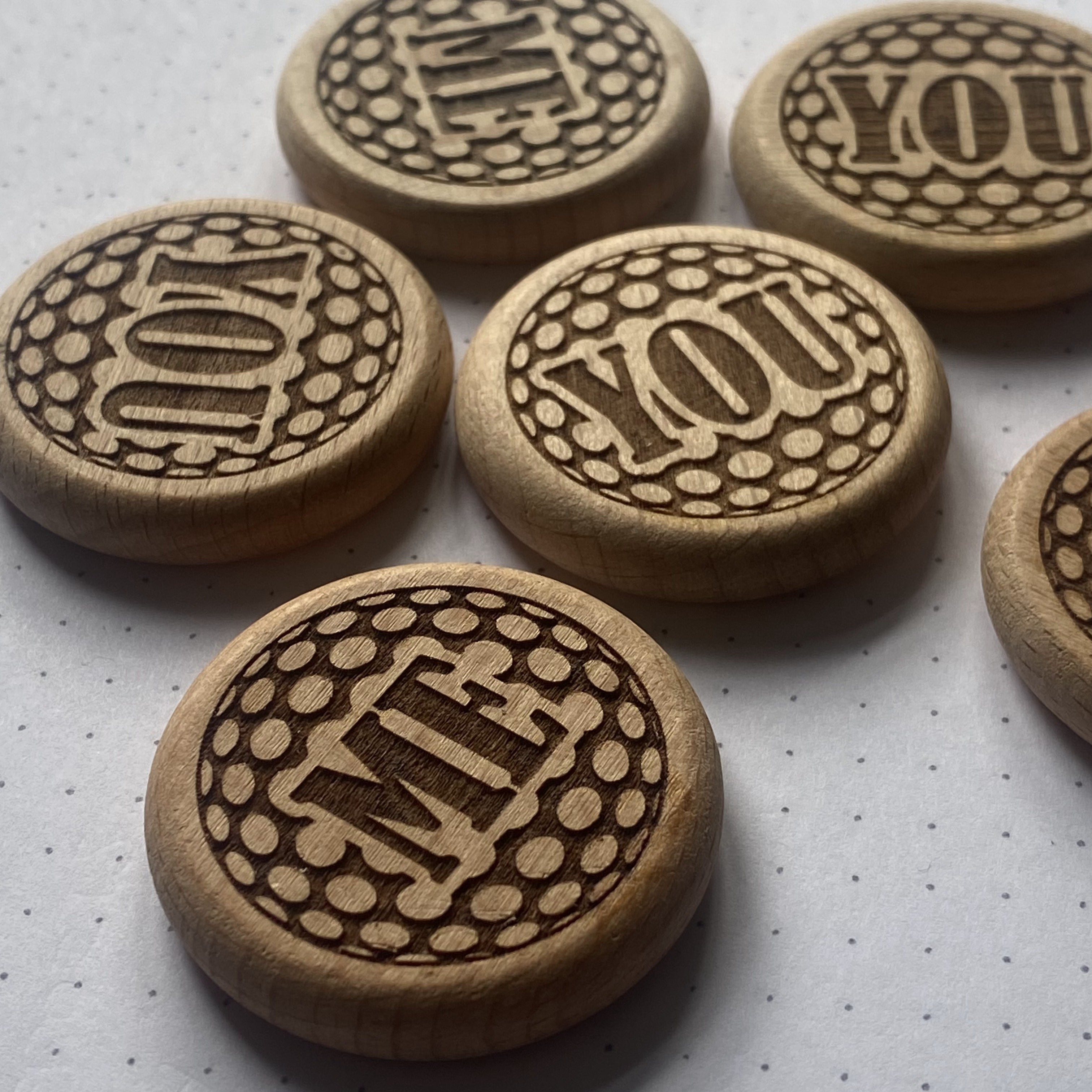 Bespoke golf flip coin with “You / Me” design, ideal for promotional gifts or playful decision-making on the green