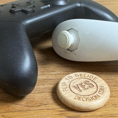 Fun decision coin for gamers – Yes No Ultimate Decision Flip Coin with two controllers